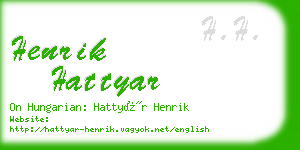 henrik hattyar business card